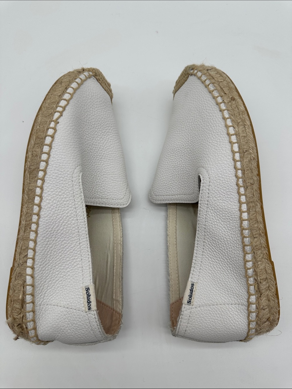 Soludos Cream Leather Espadrille Platform Slip-On - Picture 6 of 9